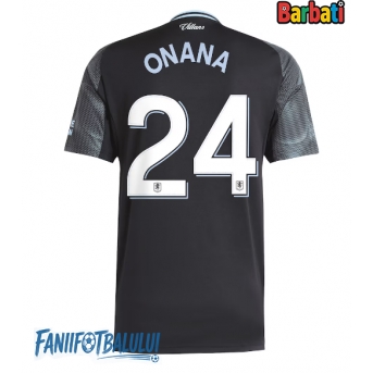 Aston Villa Amadou Onana #24 Tricou Fotbal Replică 2025-26 Barbati Deplasare